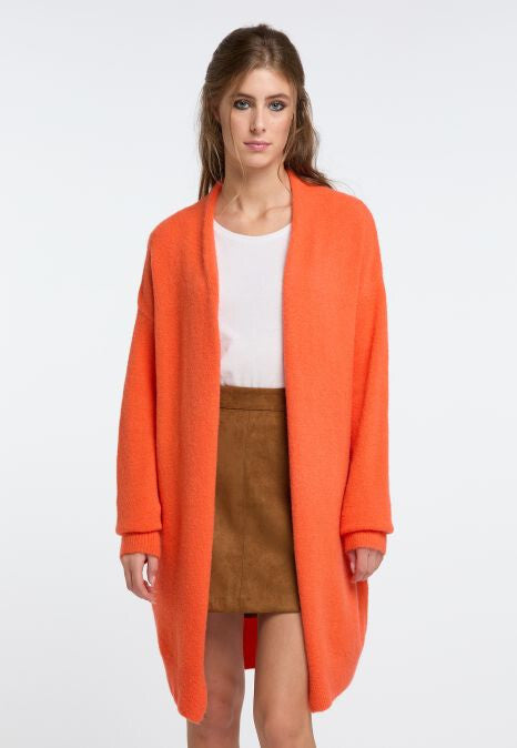 B-WARE IZIA DAMEN OFFENER STRICK CARDIGAN GR.M/L FARBE ORANGE