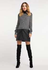 B-WARE FAINA DAMEN STRICKJACKE Gr. L/XL Farbe Silber