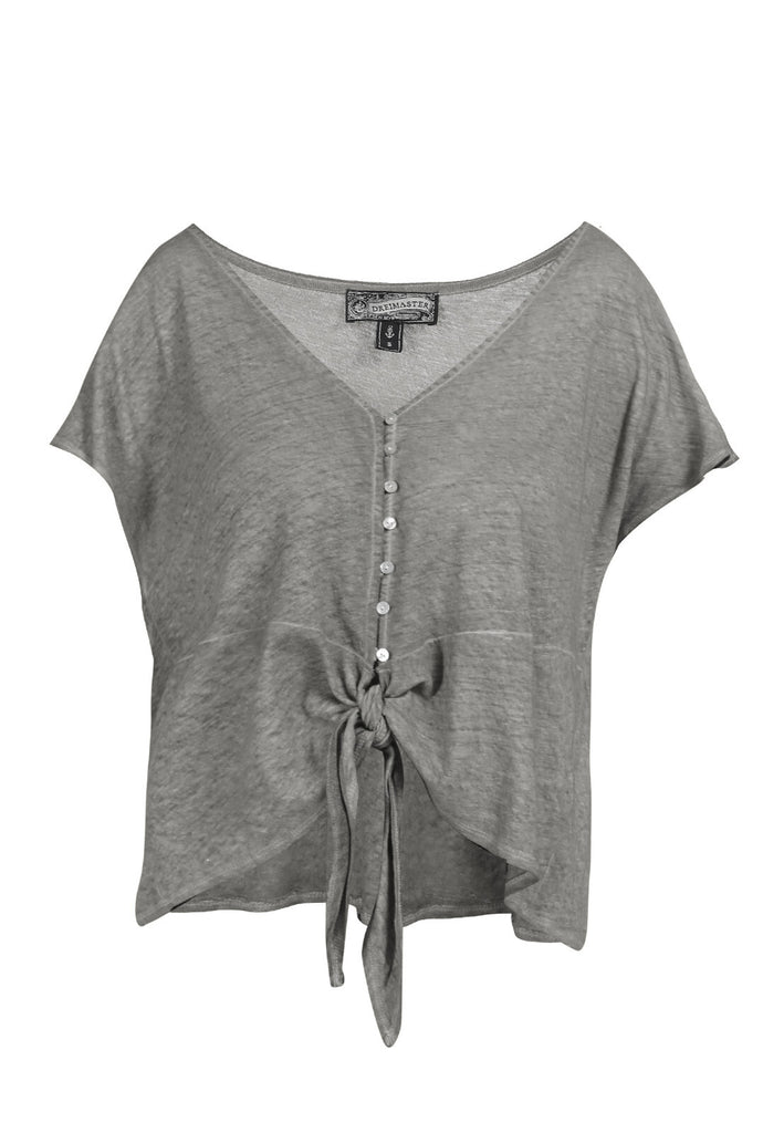 B-WARE DreiMaster Vintage Damen Bluse Gr. XS Farbe Dunkelgrau