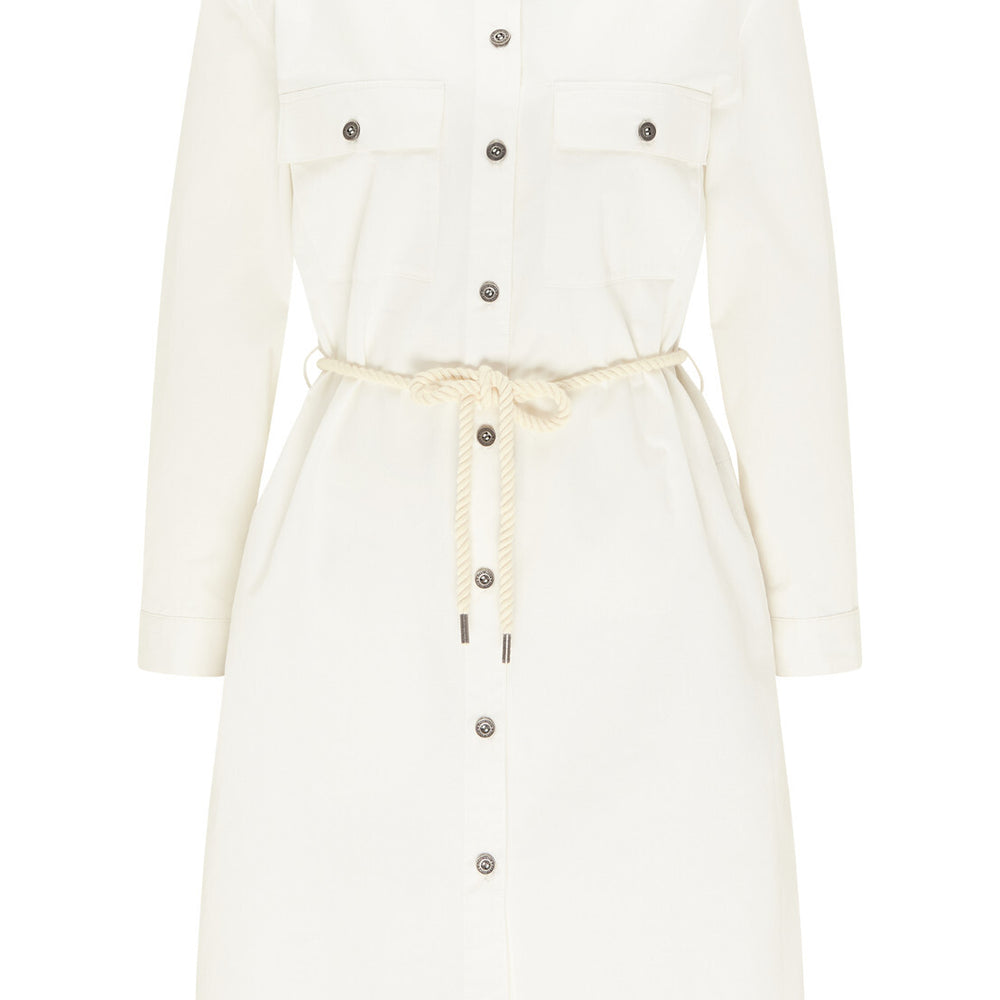 B-WARE DREIMASTER VINTAGE DAMEN BLUSENKLEID Gr.S Farbe: Wollweiss