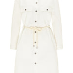 B-WARE DREIMASTER VINTAGE DAMEN BLUSENKLEID Gr.S Farbe: Wollweiss