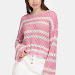 B-WARE MYMO DAMEN PULLOVER GR.M/L FARBE HELLPINK Getreift