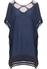 B-WARE USHA FESTIVAL DAMEN TOP Gr. XS/S Farbe Marine Mehrfarbig