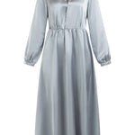 B-WARE DreiMaster Klassik Damen Midikleid Gr. S Farbe Graublau