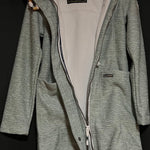 B-WARE Schmuddelwedda Damen Strickfleece-Dufflecoat Gr. XS Farbe Rauchmint Melan