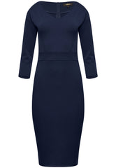 B-WARE USHA BLACK LABEL DAMEN KLEID Gr. 36 Farbe Dunkelblau