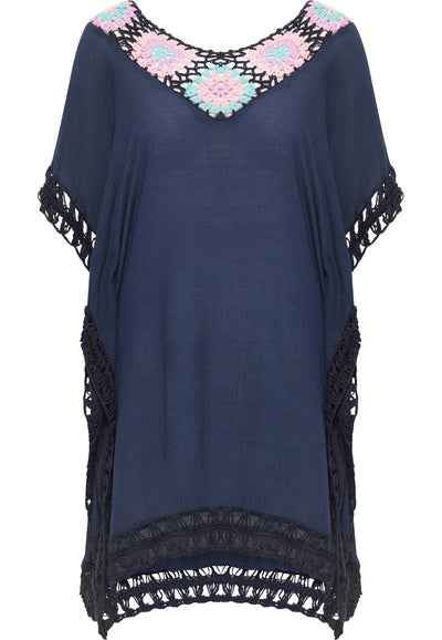 B-WARE USHA FESTIVAL DAMEN TOP Gr. XS/S Farbe Marine Mehrfarbig