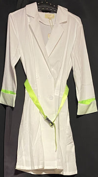 B-WARE MYMO DAMEN MANTEL Gr.XS Farbe Weiss Neon-Grün