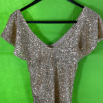 B-WARE FAINA DAMEN TOP Gr. L Farbe Gold