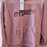 B-WARE MYMO DAMEN KAPUZENPULLOVER GR.S FARBE ROSA