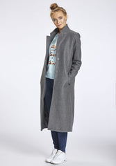 B-WARE MYMO DAMEN MANTEL GR.M FARBE GRAU MELANGE