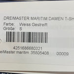 B-WARE DREIMASTER MARITIM DAMEN T-SHIRT Gr.S Farbe WEISS GESTREIFT