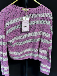B-WARE MYMO DAMEN PULLOVER GR.M/L FARBE HELLPINK Getreift