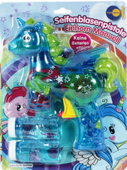 Seifenblasenpistole Einhorn manuell 16cm - Blau