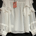 B-WARE MYMO ROCKS DAMEN BLUSE GRÖSSE L Farbe Weiss