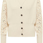 B-WARE FAINA DAMEN STRICKJACKE GR. XS/S FARBE CHAMPAGNER