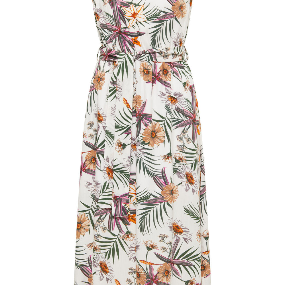 B-WARE USHA DAMEN KLEID Gr. XL Farbe Weiss Mehrfarbig