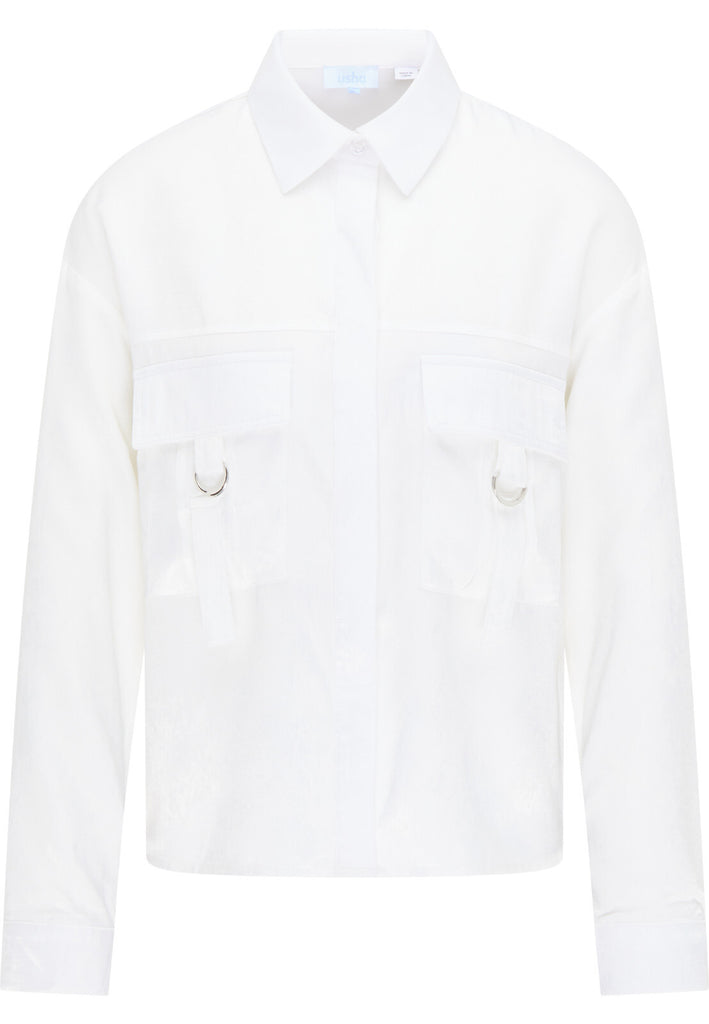 B-WARE USHA BLUE LABEL DAMEN BLUSE Gr.M Farbe Weiss