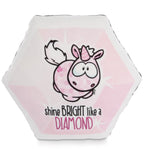 NICI - Theodor & Friends - Kissen diamantförmig Einhorn Pink Diamond 30x25cm