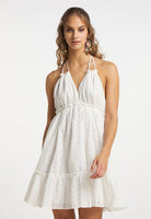 B-WARE IZIA DAMEN KLEID GR.L FARBE WEISS