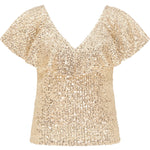B-WARE FAINA DAMEN TOP Gr. L Farbe Gold