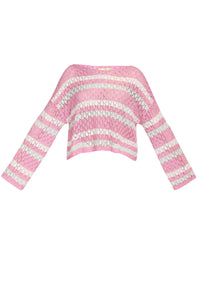 B-WARE MYMO DAMEN PULLOVER GR.M/L FARBE HELLPINK Getreift