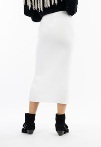 B-WARE IZIA DAMEN STRICKROCK Gr.M/L FARBE WEISS
