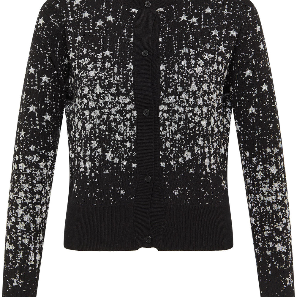 B-WARE MYMO AT NIGHT DAMEN STRICKJACKE Gr. M/L Farbe SCHWARZ SILBER