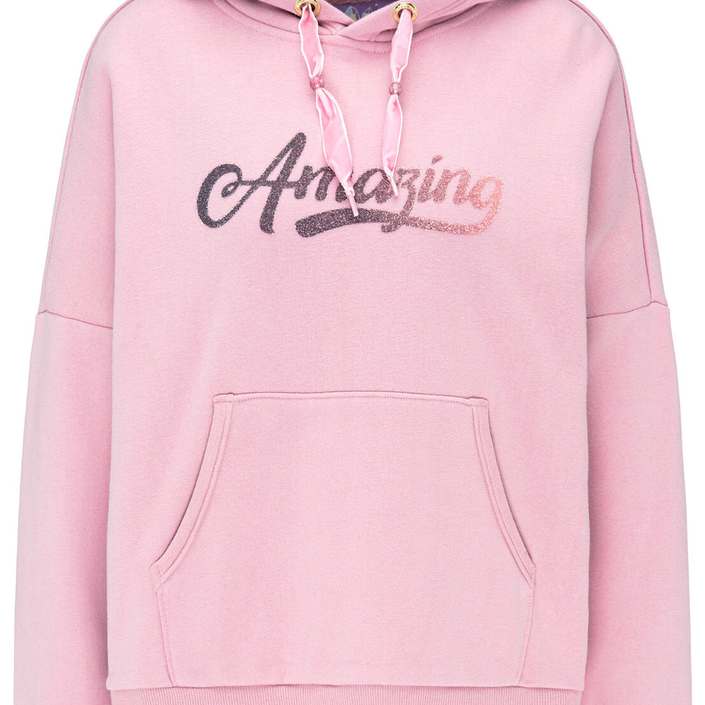 B-WARE MYMO DAMEN KAPUZENPULLOVER GR.S FARBE ROSA