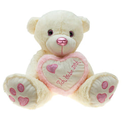 Plüsch Bär "Pink Metallic", 25 cm inkl. Schriftzug "Ich liebe Dich!"