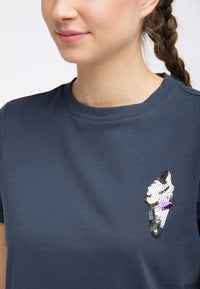 B-WARE MYMO DAMEN T-SHIRT GR.M FARBE MARINE