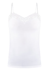 B-WARE DreiMaster Klassik Damen Top mit Spitze Gr. L Farbe Weiss