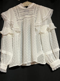 B-WARE MYMO ROCKS DAMEN BLUSE GRÖSSE L Farbe Weiss