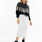 B-WARE IZIA DAMEN STRICKROCK Gr.M/L FARBE WEISS