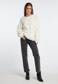 B-WARE IZIA DAMEN STRICKPULLOVER GR.M/L FARBE WOLLWEISS