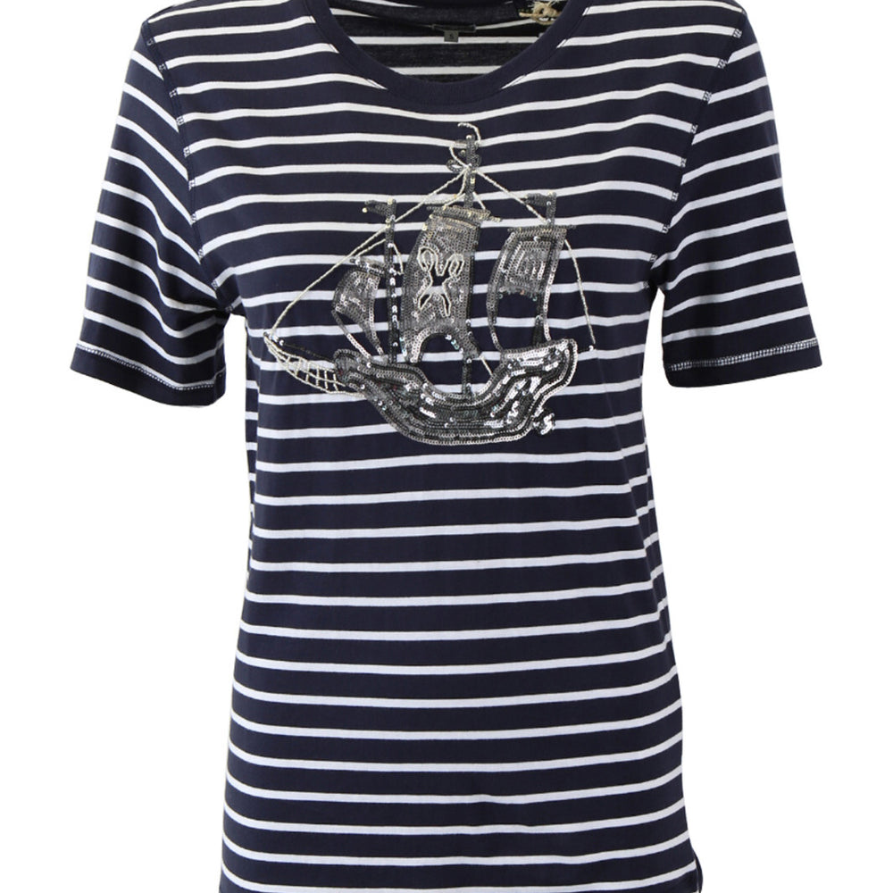 B-WARE DREIMASTER MARITIM DAMEN T-SHIRT Gr.S Farbe WEISS GESTREIFT