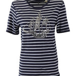 B-WARE DREIMASTER MARITIM DAMEN T-SHIRT Gr.S Farbe WEISS GESTREIFT