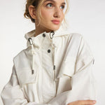 B-WARE DREIMASTER VINTAGE DAMEN ÜBERGANGSJACKE GR.L FARBE WOLLWEISS