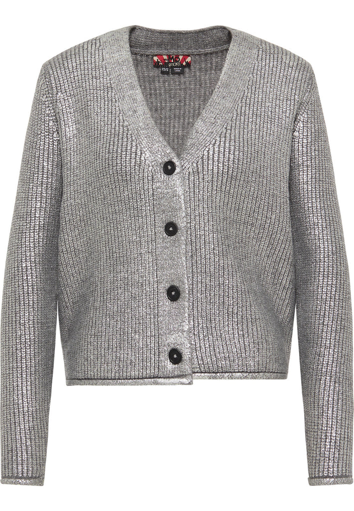 B-WARE myMo Strickpullover nolie Gr.M/L Farbe Silber Schwarz