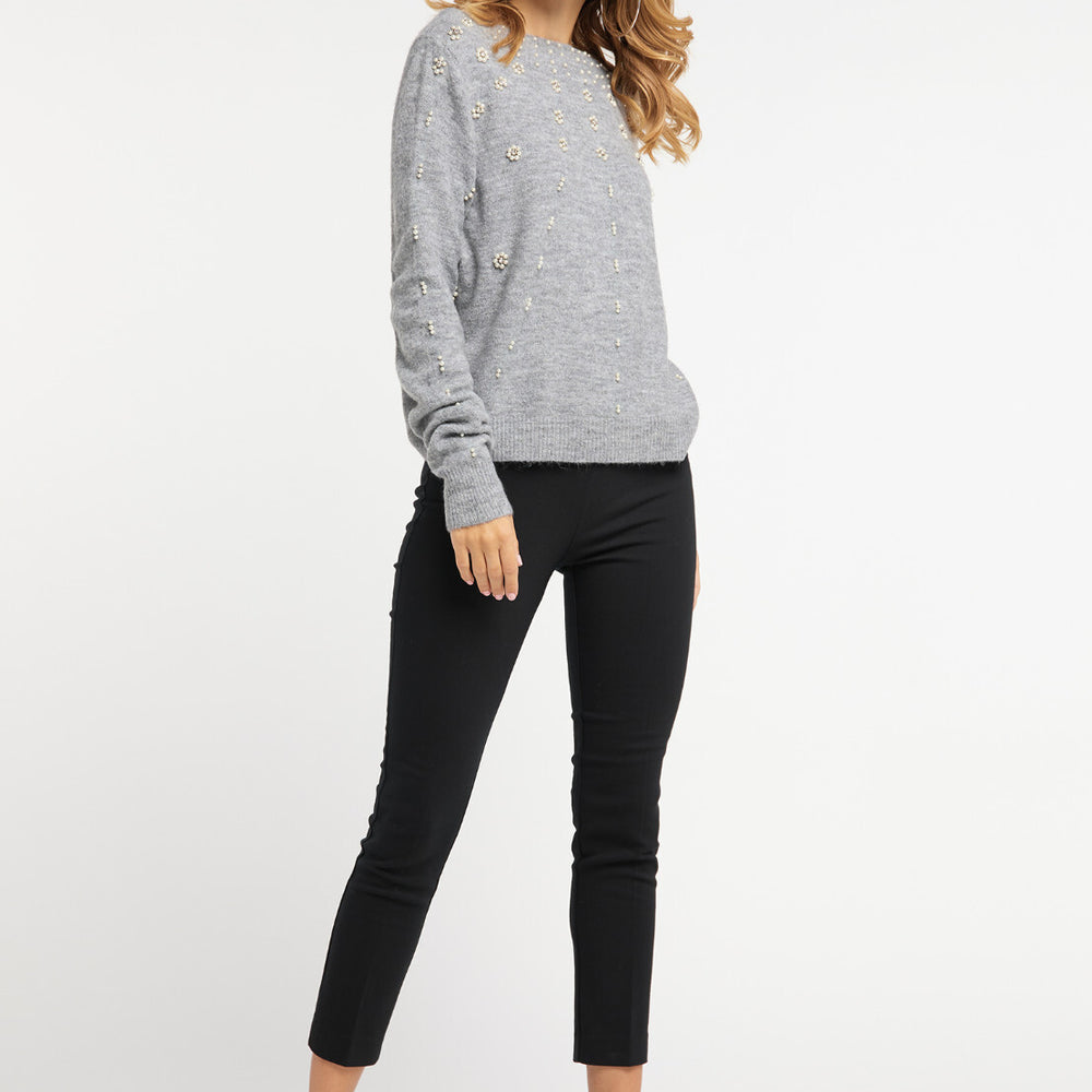 B-WARE FAINA DAMEN PULLOVER Gr. L/XL Farbe GRAU MELANGE