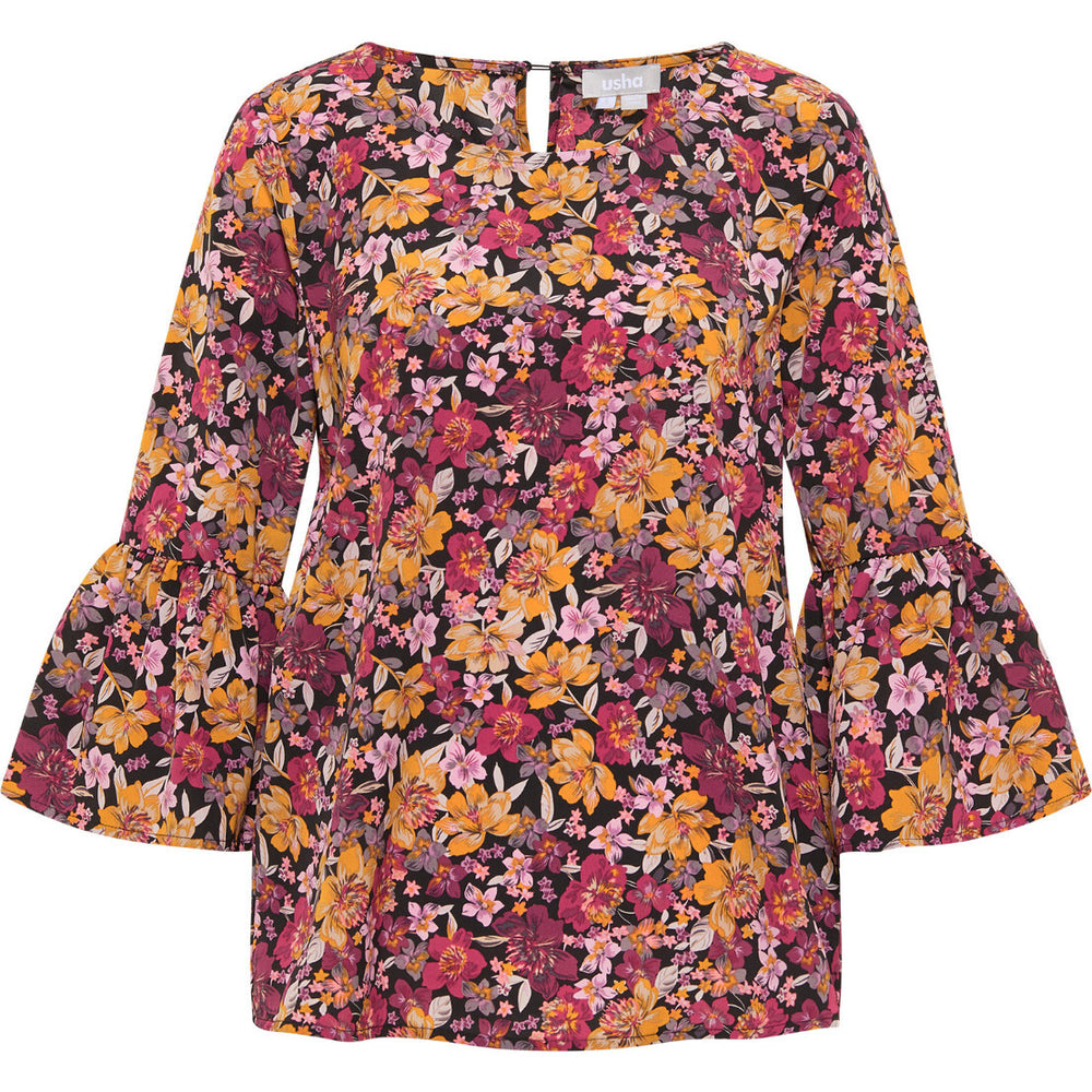 B-WARE usha Damen Bluse Gr.L Farbe Schwarz MEHRFARBIG