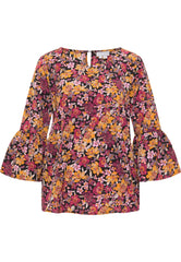 B-WARE usha Damen Bluse Gr.L Farbe Schwarz MEHRFARBIG