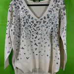 B-WARE FAINA DAMEN STRICKPULLOVER Gr. M/L Farbe Wollweiss Silber