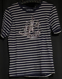 B-WARE DREIMASTER MARITIM DAMEN T-SHIRT Gr.S Farbe WEISS GESTREIFT