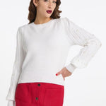 B-WARE FAINA DAMEN STRICKPULLOVER Gr.XL/XXL FARBE WEISS