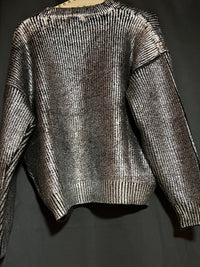 B-WARE myMo Strickpullover nolie Gr.M/L Farbe Silber Schwarz