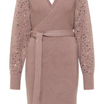 B-WARE FAINA DAMEN STRICKKLEID Gr. M/L Farbe Dunkeltaupe