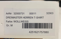 B-WARE DREIMASTER HERREN T-SHIRT Gr. M Farbe Wollweiss