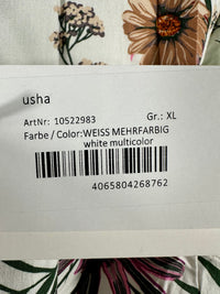 B-WARE USHA DAMEN KLEID Gr. XL Farbe Weiss Mehrfarbig