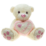 Plüsch Bär "Pink Metallic", 25 cm inkl. Schriftzug "Ich liebe Dich!"